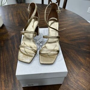 Nordstrom Rack Gold Sandal Heels